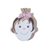 C&F Wooden Little Girl Head Character